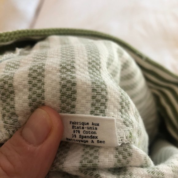 Green and white seersucker a-line skirt - Picture 3 of 5